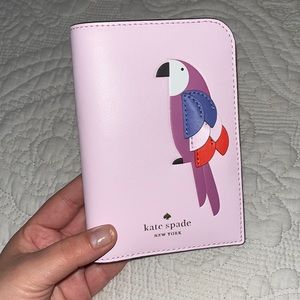 Kate Spade Flock Party Parrot Passport Wallet